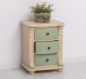 Noptiera cu 3 sertare curbate de la Rustic Butique PS37 - Culoare Corp_P032 - Culoare Sertare_P054 - DUBLU COLOR