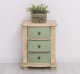 Noptiera cu 3 sertare curbate de la Rustic Butique PS37 - Culoare Corp_P032 - Culoare Sertare_P054 - DUBLU COLOR