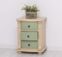 Noptiera cu 3 sertare curbate de la Rustic Butique PS37 - Culoare Corp_P032 - Culoare Sertare_P054 - DUBLU COLOR