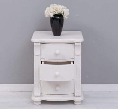 Noptiera cu 3 sertare curbate de la Rustic Butique PS37 - Culoare_P015 - VOPSIT