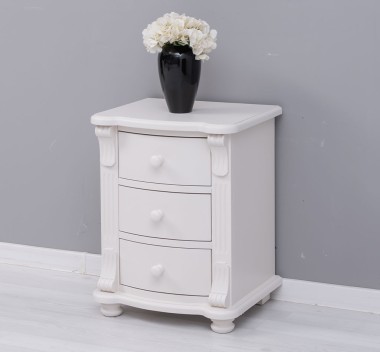 Noptiera cu 3 sertare curbate de la Rustic Butique PS37 - Culoare_P015 - VOPSIT