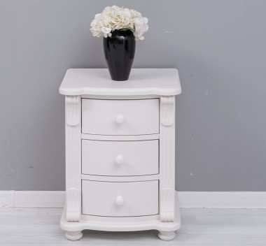Noptiera cu 3 sertare curbate de la Rustic Butique PS37 - Culoare_P015 - VOPSIT