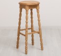 Scaun de bar cu picioare strunjite, din stejar - Culoare_P061 - LACUIT de la Rustic Butique OUTOPS655 - Culoare_P061 - LACUIT
