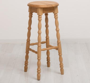 Scaun de bar cu picioare strunjite, din stejar - Culoare_P061 - LACUIT de la Rustic Butique OUTOPS655 - Culoare_P061 - LACUIT