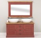 Dulap baie cu 2 usi lamelare + oglinda, sertare cu sine - lavoare incluse in pret - Culoare Top_P064 - Culoare Corp_P023++P029A  de la Rustic Butique OUTPS665+PS138B - Culoare Top_P064 - Culoare Corp_P023++P029A - DUBLU COLOR