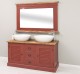 Dulap baie cu 2 usi lamelare + oglinda, sertare cu sine - lavoare incluse in pret - Culoare Top_P064 - Culoare Corp_P023++P029A  de la Rustic Butique OUTPS665+PS138B - Culoare Top_P064 - Culoare Corp_P023++P029A - DUBLU COLOR