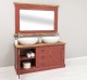 Dulap baie cu 2 usi lamelare + oglinda, sertare cu sine - lavoare incluse in pret - Culoare Top_P064 - Culoare Corp_P023++P029A  de la Rustic Butique OUTPS665+PS138B - Culoare Top_P064 - Culoare Corp_P023++P029A - DUBLU COLOR