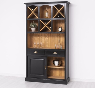 Mobilier de bar cu suport sticle sertare cu sine - Culoare Ext._P150 / Culoare Int._P002 - DUBLU COLOR de la Rustic Butique PS697 - Culoare Ext._P150 / Culoare Int._P002 - DUBLU COLOR