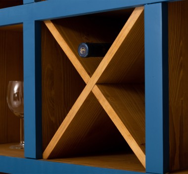 Mobilier de bar cu suport sticle sertare cu sine - Culoare Ext._P045 / Culoare Int._P002 - DUBLU COLOR de la Rustic Butique OUTPS697 - Culoare Ext._P045 / Culoare Int._P002 - DUBLU COLOR