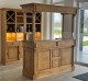 Mobilier cafenea 180 cm lungime - blat pin cu galerie + mobilier de bar cu banda de led - Culoare_P001 - CERUIT de la Rustic Butique OUTPS1001-180+GAL+PS698 - Culoare_P001 - CERUIT