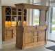Mobilier cafenea 180 cm lungime - blat pin cu galerie + mobilier de bar cu banda de led - Culoare_P001 - CERUIT de la Rustic Butique OUTPS1001-180+GAL+PS698 - Culoare_P001 - CERUIT