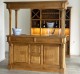 Mobilier cafenea 180 cm lungime - blat pin cu galerie + mobilier de bar cu banda de led - Culoare_P001 - CERUIT de la Rustic Butique OUTPS1001-180+GAL+PS698 - Culoare_P001 - CERUIT