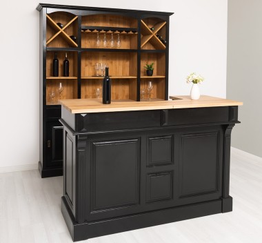 Mobilier cafenea 160 cm lungime, blat stejar + mobilier bar, sertare cu sine - Culoare Top_P061 - Culoare Ext._P150 / Culoare In de la Rustic Butique OUTPS1001-160+OUTPS698 - Culoare Top_P061 - Culoare Ext._P150 / Culoare Int._P002 - TRIPLU COLOR