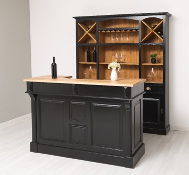 Mobilier cafenea 160 cm lungime, blat stejar + mobilier bar, sertare cu sine - Culoare Top_P061 - Culoare Ext._P150 / Culoare In de la Rustic Butique OUTPS1001-160+OUTPS698 - Culoare Top_P061 - Culoare Ext._P150 / Culoare Int._P002 - TRIPLU COLOR