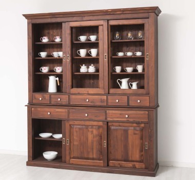 Bufet 3 usi glisante, 3 sertare BAS + 3 usi glisante, 5 sertare SUP - Culoare_P081 - LACUIT & VOPSIT de la Rustic Butique PS173+PS174 - Culoare_P081 - LACUIT & VOPSIT