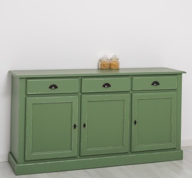 Bufet cu 3 usi, 3 sertare, BAS de la Rustic Butique PS265BAS - Culoare Ext._P038A - Culoare Int._P023 - DUBLU COLOR