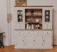 Bufet cu 4 usi, 4 sertare BAS + 2 usi sticla, 4 sertare, spatiu deschis SUP de la Rustic Butique PS365BAS+SUP - Culoare Top si Cornisa_P071 - Culoare Ext._P039 / Culoare Int._P071 - DUBLU COLOR