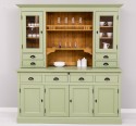 Bufet cu 4 usi, 4 sertare BAS + 2 usi sticla, 4 sertare, spatiu deschis SUP de la Rustic Butique PS365BAS + PS365SUP - Culoare Ext._P054 / Culoare Int._P002 - DUBLU COLOR