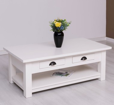 Masa cafea cu 2 sertare 120x65x45cm de la Rustic Butique PS131 - Culoare_P039 - VOPSIT