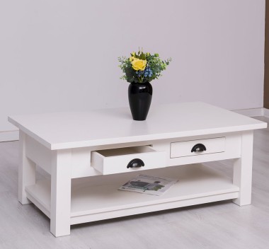 Masa cafea cu 2 sertare 120x65x45cm de la Rustic Butique PS131 - Culoare_P039 - VOPSIT
