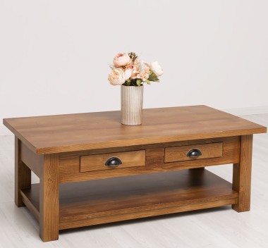 Masa cafea cu 2 sertare 120x65x45cm de la Rustic Butique PS131 - Culoare_P084 - LACUIT & VOPSIT