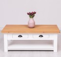 Masa cafea cu 2 sertare 120x65x45cm de la Rustic Butique PS131 - Culoare Top_P074 - Culoare Corp_P004 - DUBLU COLOR