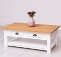 Masa cafea cu 2 sertare 120x65x45cm de la Rustic Butique PS131 - Culoare Top_P074 - Culoare Corp_P004 - DUBLU COLOR