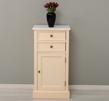 Comoda cu 2 sertare si 1 usa de la Rustic Butique PS108 - Culoare Top_P004 - Culoare Corp_P025 - DUBLU COLOR