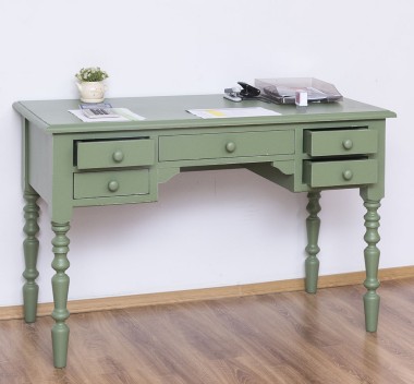 Birou cu 5 sertare de la Rustic Butique PS81 - Culoare_P038A - VOPSIT ANTICHIZAT