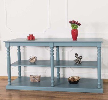 Consola mare cu picioare strunjite, 1 polita de la Rustic Butique PS74 - Culoare_P008 - VOPSIT