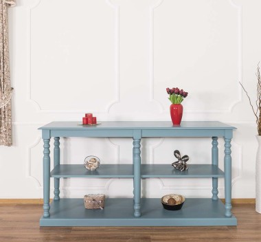 Consola mare cu picioare strunjite, 1 polita de la Rustic Butique PS74 - Culoare_P008 - VOPSIT