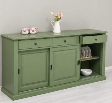 Bufet cu 3 usi glisante, 3 sertare, BAS de la Rustic Butique PS173 - Culoare_P038 - VOPSIT