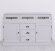 Bufet cu 2 usi, 3 sertare, 3 compartimente cu usa sticla, BAS de la Rustic Butique PS24BAS - Culoare Ext._P010 - Culoare Int._P004 - DUBLU COLOR