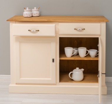 Bufet cu 2 usi, 2 sertare, BAS de la Rustic Butique PS264BAS - Culoare Top_P002 - Culoare Ext._P025 / Culoare Int._P002 - DUBLU COLOR