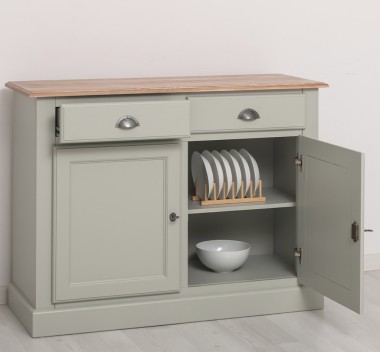 Bufet cu 2 usi, 2 sertare, BAS de la Rustic Butique PS264BAS - Culoare Top_P071 - Culoare Corp_P077 - DUBLU COLOR