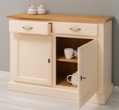 Bufet cu 2 usi, 2 sertare, BAS de la Rustic Butique PS264BAS - Culoare Top_P002 - Culoare Ext._P025 / Culoare Int._P002 - DUBLU COLOR