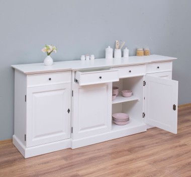 Biblioteca cu 4 usi si 4 sertare, cu dim. 215x53x90, din MDF de la Rustic Butique MPS003BAS - Culoare_P039A - VOPSIT ANTICHIZAT