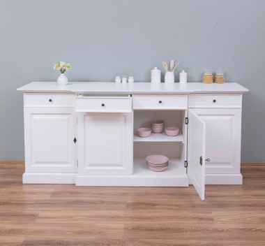 Biblioteca cu 4 usi si 4 sertare, cu dim. 215x53x90, din MDF de la Rustic Butique MPS003BAS - Culoare_P039A - VOPSIT ANTICHIZAT
