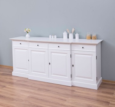 Biblioteca cu 4 usi si 4 sertare, cu dim. 215x53x90, din MDF de la Rustic Butique MPS003BAS - Culoare_P039A - VOPSIT ANTICHIZAT