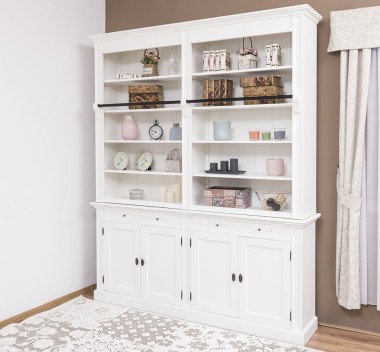 Biblioteca cu 4 usi, cu dim. 200x40x240, MDF de la Rustic Butique MPS004BAS+SUP - Culoarea P039 - VOPSIT