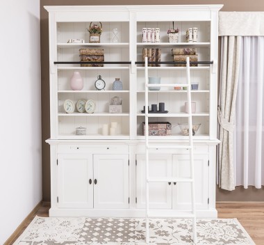 Biblioteca cu 4 usi, cu dim. 200x40x240, MDF de la Rustic Butique MPS004BAS+SUP - Culoarea P039 - VOPSIT