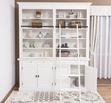 Biblioteca cu 4 usi, cu dim. 200x40x240, MDF de la Rustic Butique MPS004BAS+SUP - Culoarea P039 - VOPSIT