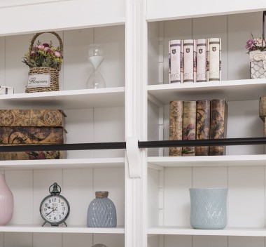 Biblioteca cu 4 usi, cu dim. 200x40x240, MDF de la Rustic Butique MPS004BAS+SUP - Culoarea P039 - VOPSIT