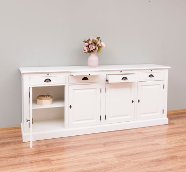 Buffet cu 4 usi si 4 sertare, cu dim. 223x50x90, din MDF de la Rustic Butique MPS009BAS - Culoare_P039A - VOPSIT ANTICHIZAT