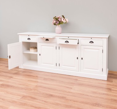 Buffet cu 4 usi si 4 sertare, cu dim. 223x50x90, din MDF de la Rustic Butique MPS009BAS - Culoare_P039A - VOPSIT ANTICHIZAT