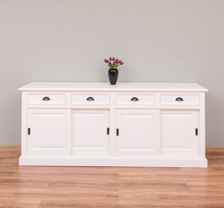 Buffet cu 4 usi glisante si 4 sertare, cu dim. 216x49x88, din MDF de la Rustic Butique MPS018BAS - Culoare_P039A - VOPSIT ANTICHIZAT