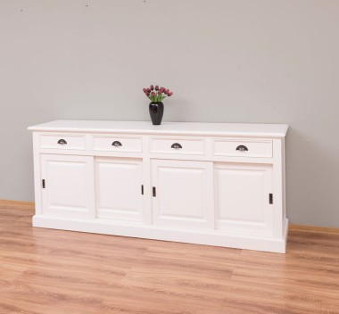 Buffet cu 4 usi glisante si 4 sertare, cu dim. 216x49x88, din MDF de la Rustic Butique MPS018BAS - Culoare_P039A - VOPSIT ANTICHIZAT