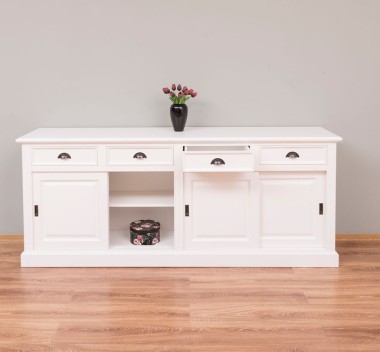 Buffet cu 4 usi glisante si 4 sertare, cu dim. 216x49x88, din MDF de la Rustic Butique MPS018BAS - Culoare_P039A - VOPSIT ANTICHIZAT