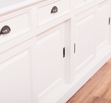 Buffet cu 4 usi glisante si 4 sertare, cu dim. 216x49x88, din MDF de la Rustic Butique MPS018BAS - Culoare_P039A - VOPSIT ANTICHIZAT