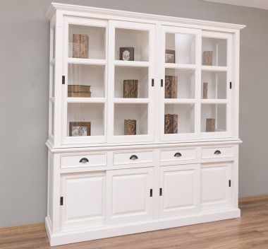Bufet cu 8 usi glisante si 4 sertare, cu dim. 220x51x220, din MDF de la Rustic Butique MPS018BAS+SUP - Culoarea P039 - VOPSIT